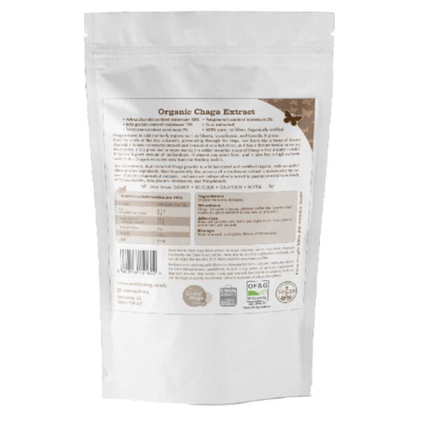 Organic Chaga Mushroom 10:1 Dual Extract - pouch - Image 2